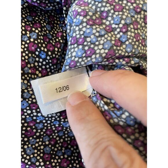 Express VIntage Y2K Size XS Silk Short Sleeve Babydoll Going Out Top Floral Dot - Picture 9 of 9